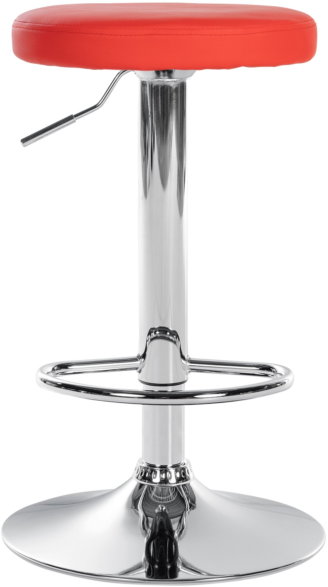 2er Set Barhocker Ponte Kunstleder chrom, rot