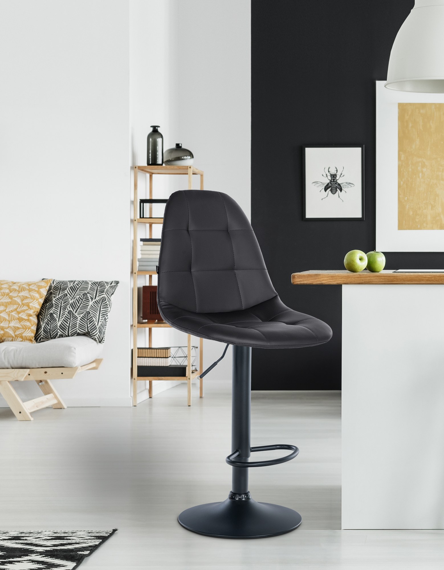 Barhocker Elmore Kunstleder B, schwarz