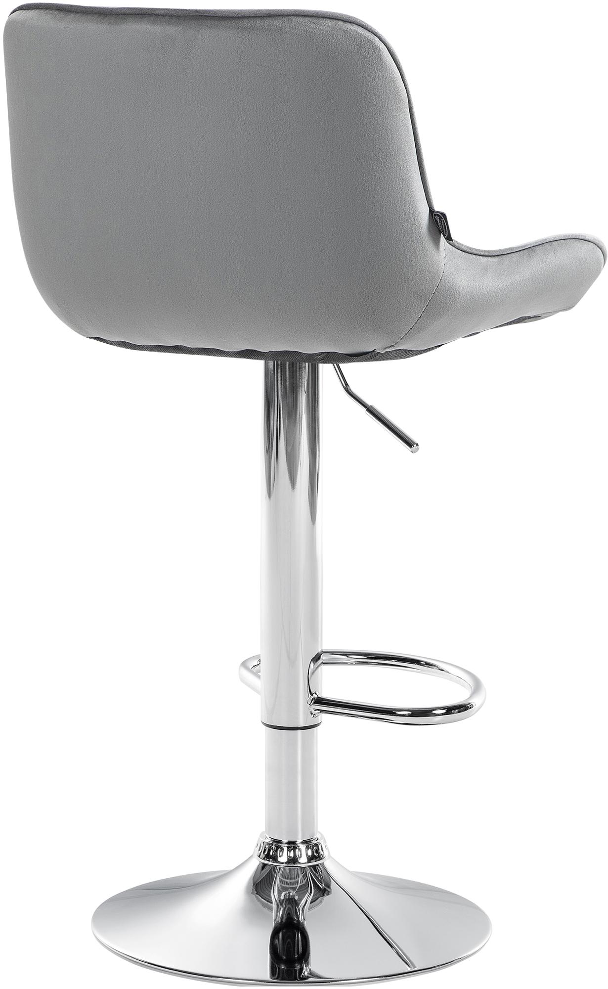 2er Set Barhocker Vonore Samt chrom, grau