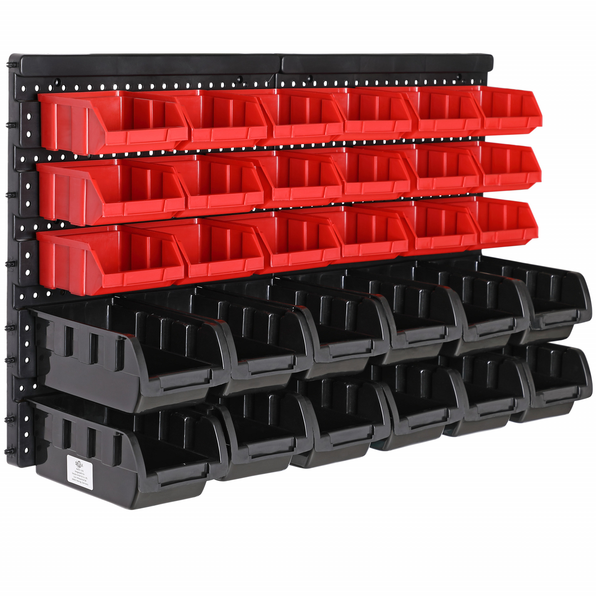 Werkzeugwand Schwarz/Rot 32-tlg mit Stapelboxen