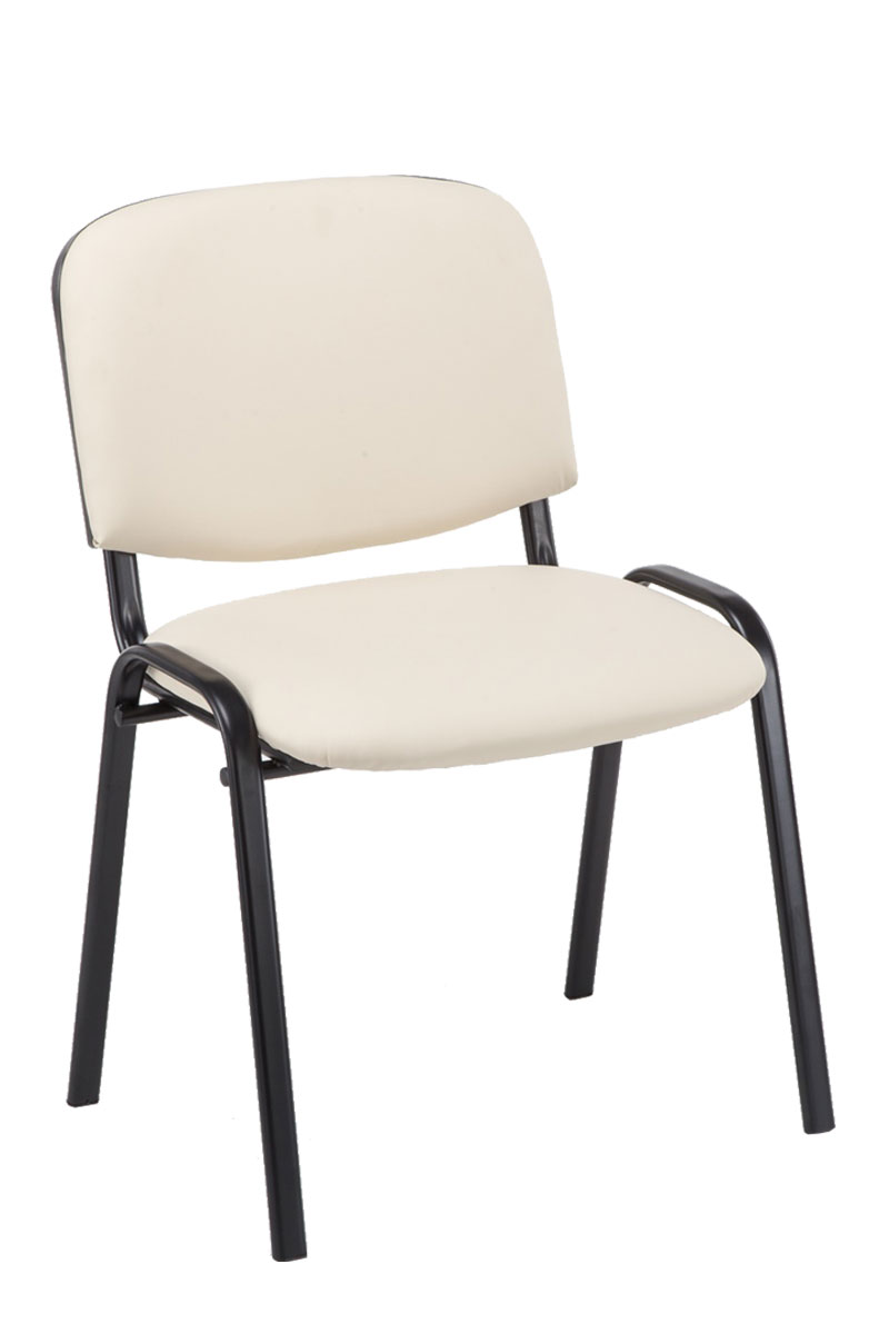 4er Set Besucherstuhl Ken Kunstleder, creme