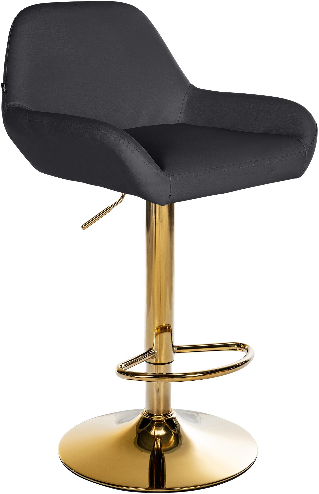 Barhocker Braga Gold Kunstleder, schwarz