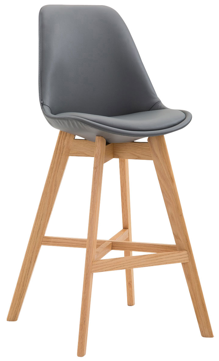 2er Set Barhocker Cannes Kunstleder natura, grau