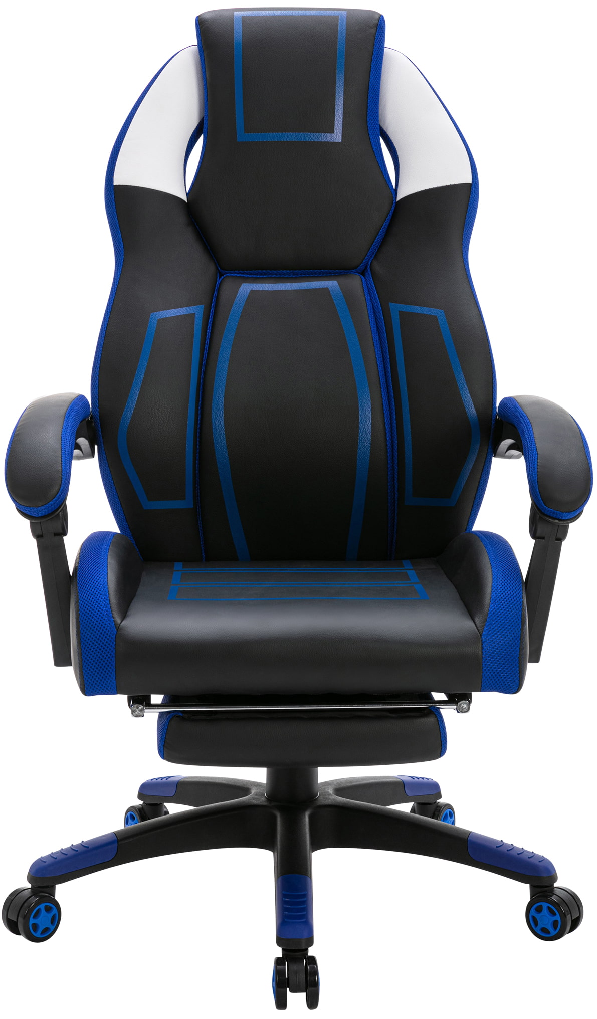 Bürostuhl Clovis Kunstleder, schwarz/blau