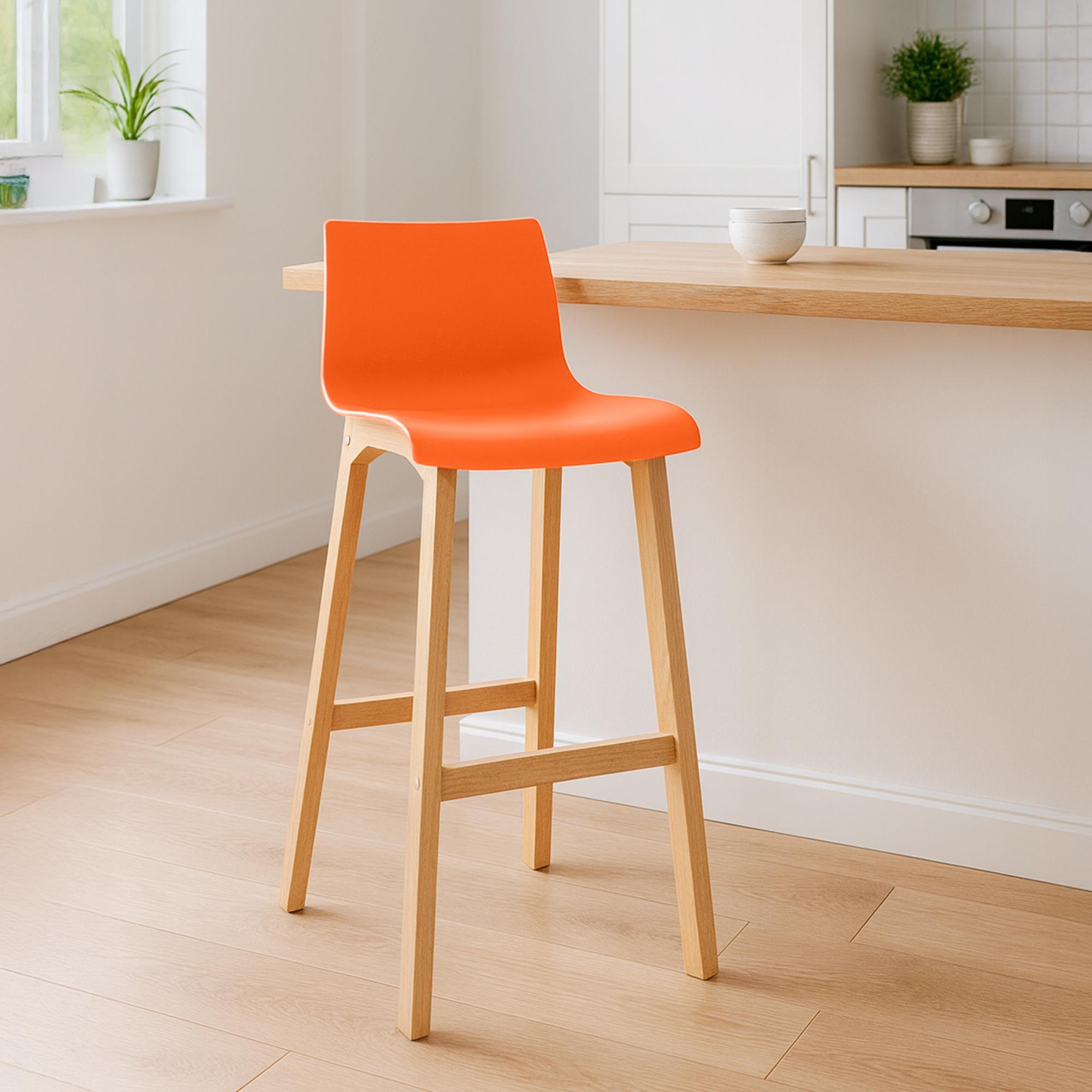 Barhocker Hoover Natura 4-Fuß Gestell, orange