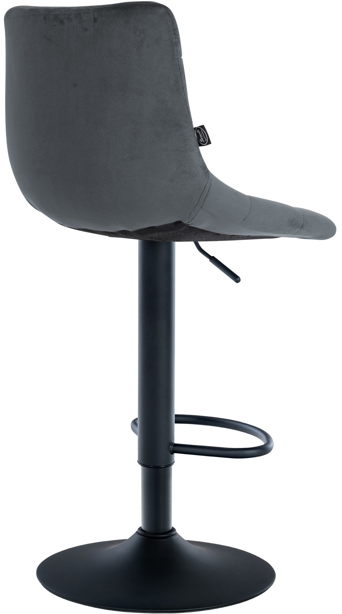 Barhocker Jerry Samt schwarz, dunkelgrau