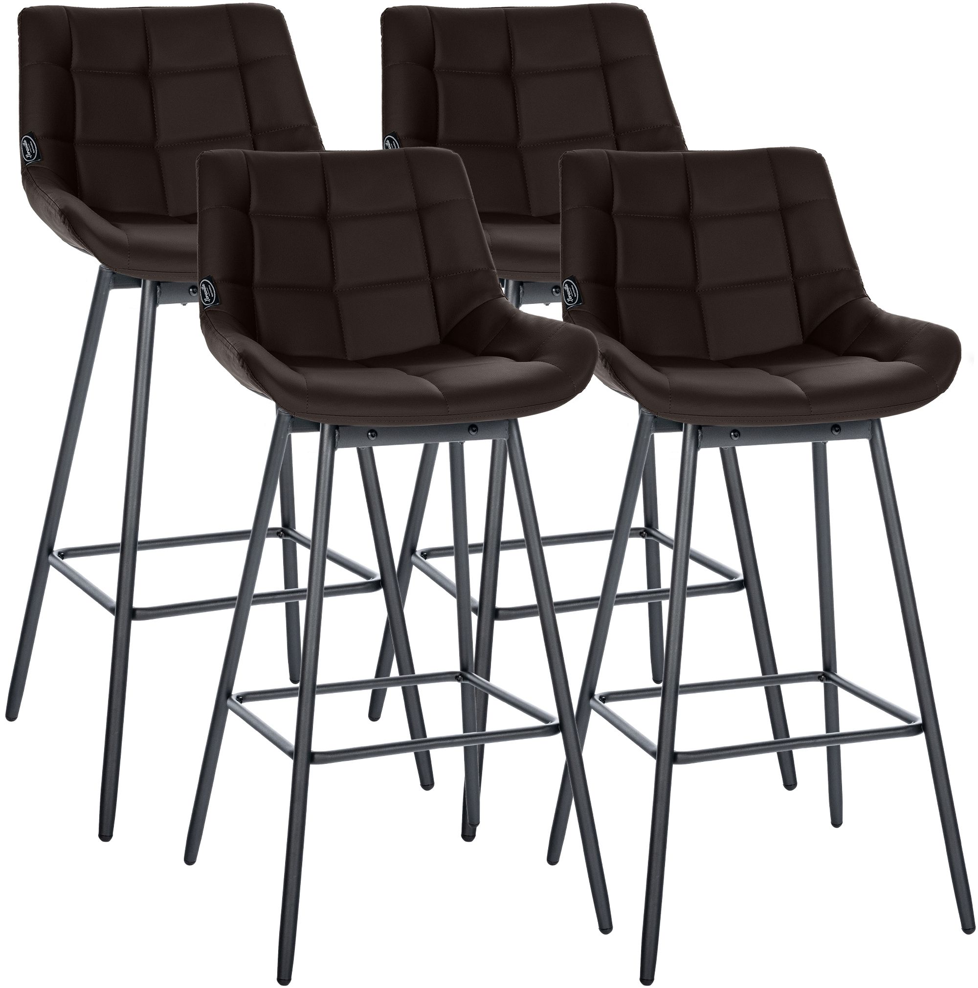 4er Set Barhocker Weston Schwenkbar Kunstleder, braun