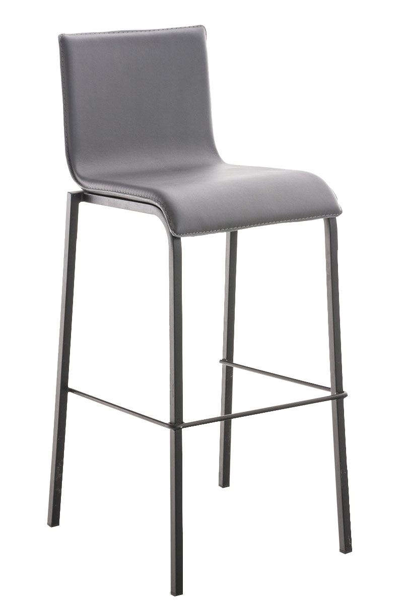 Barhocker Avola Leder Flach B78, grau