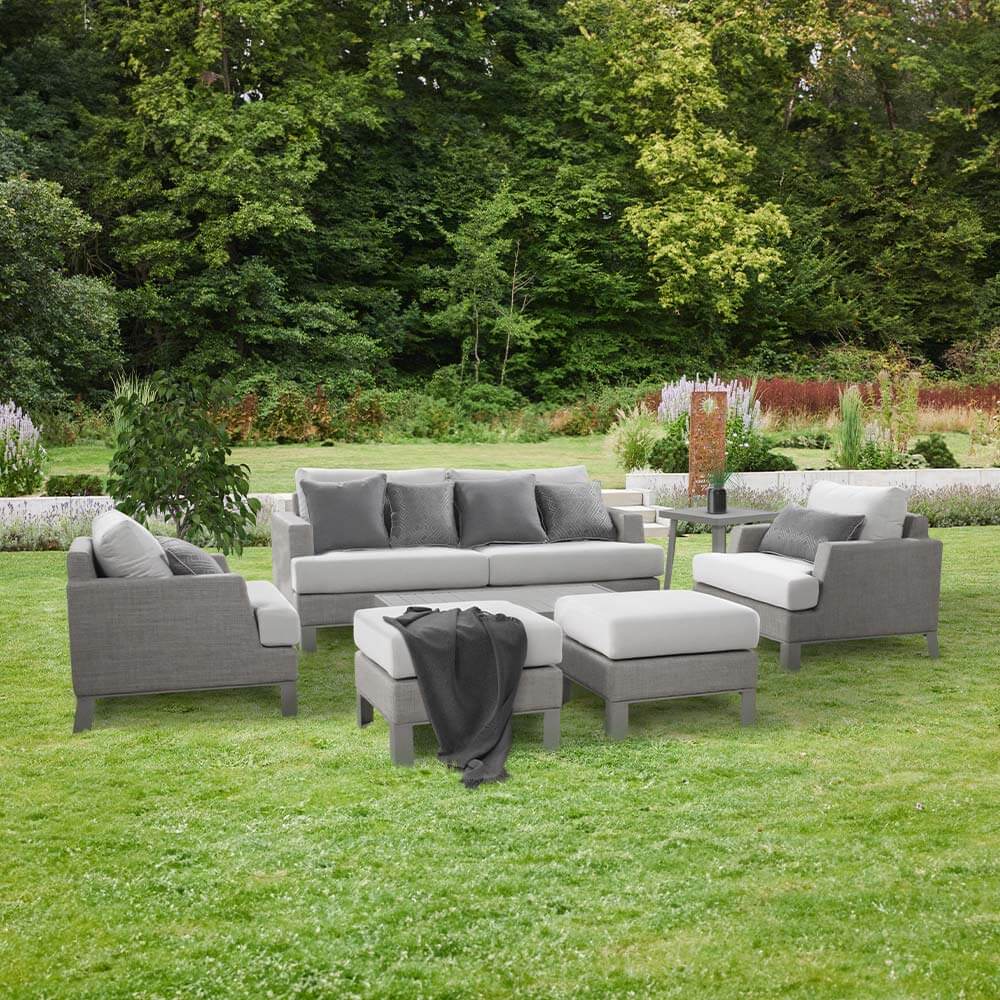 Garten-Sitzgruppe inkl. Abdeckung HAVANA - 303 x 239 cm Grau