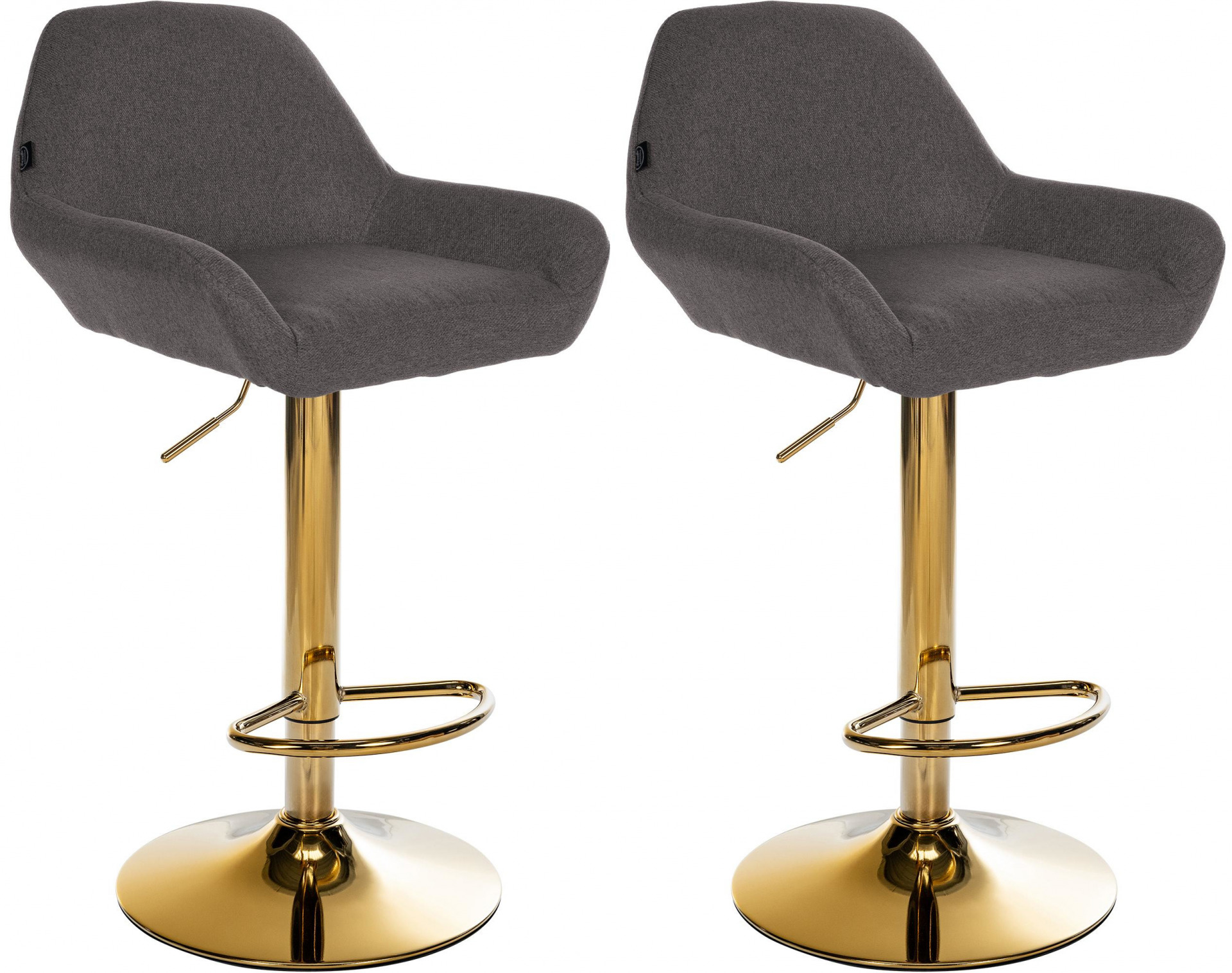 2er Set Barhocker Braga Gold Stoff, dunkelgrau