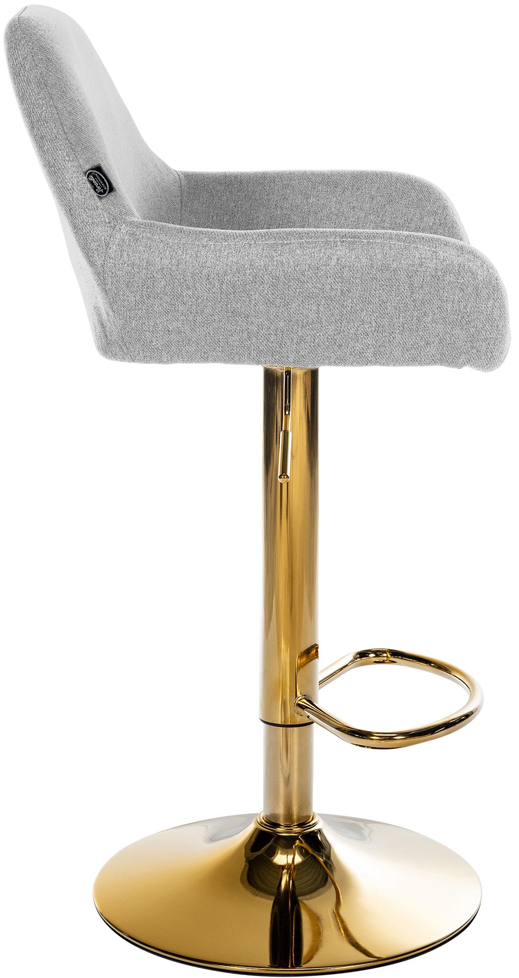 2er Set Barhocker Braga Gold Stoff, grau