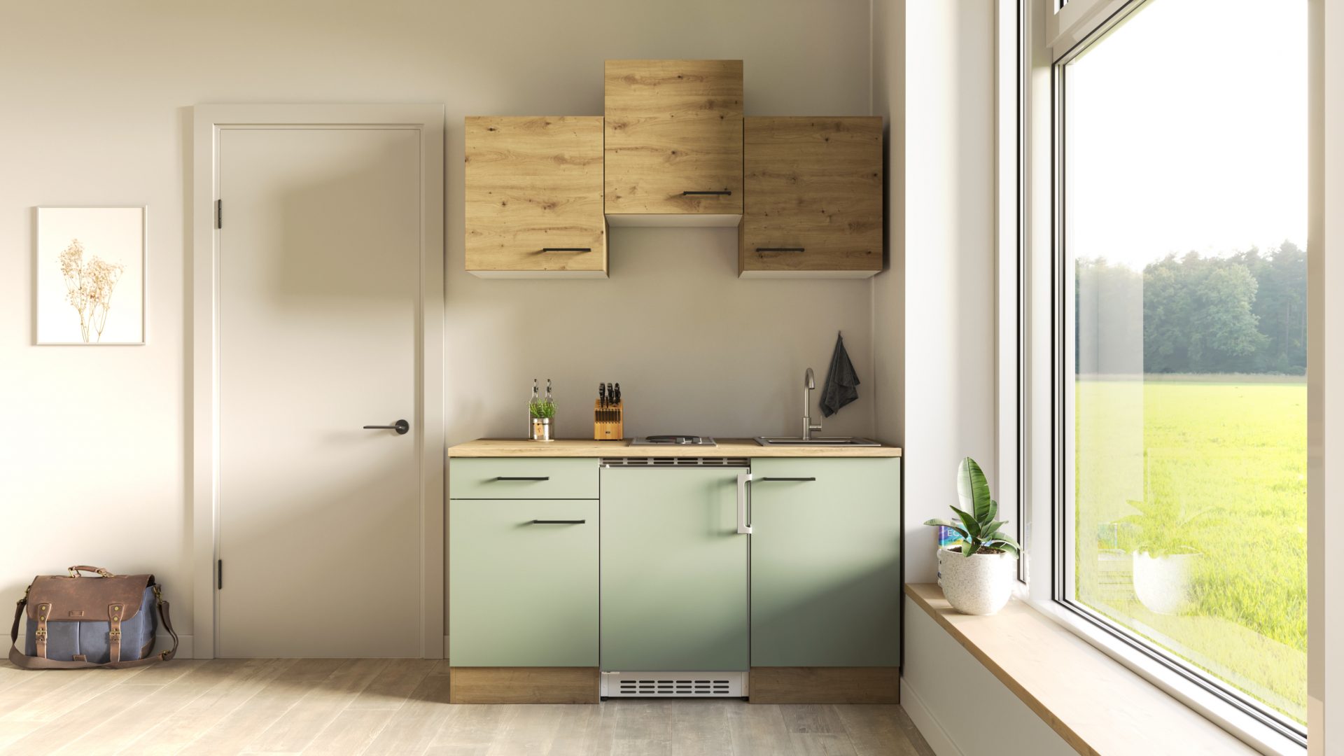 Singleküche CARA 150 cm mit E-Geräten