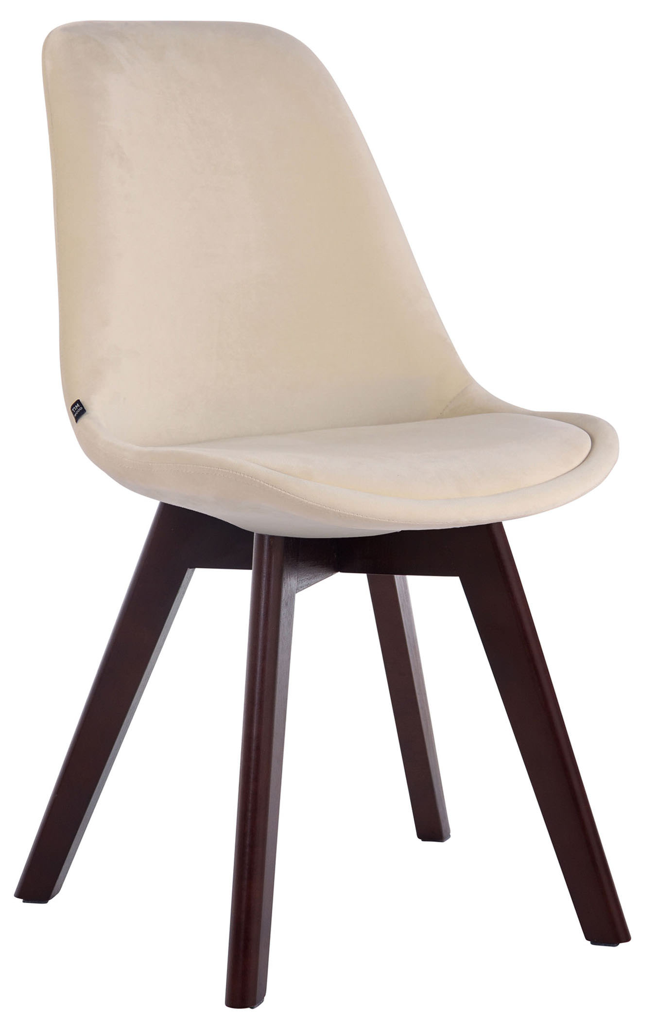 4er Set Besucherstühle Borneo V2 Samt walnuss, creme