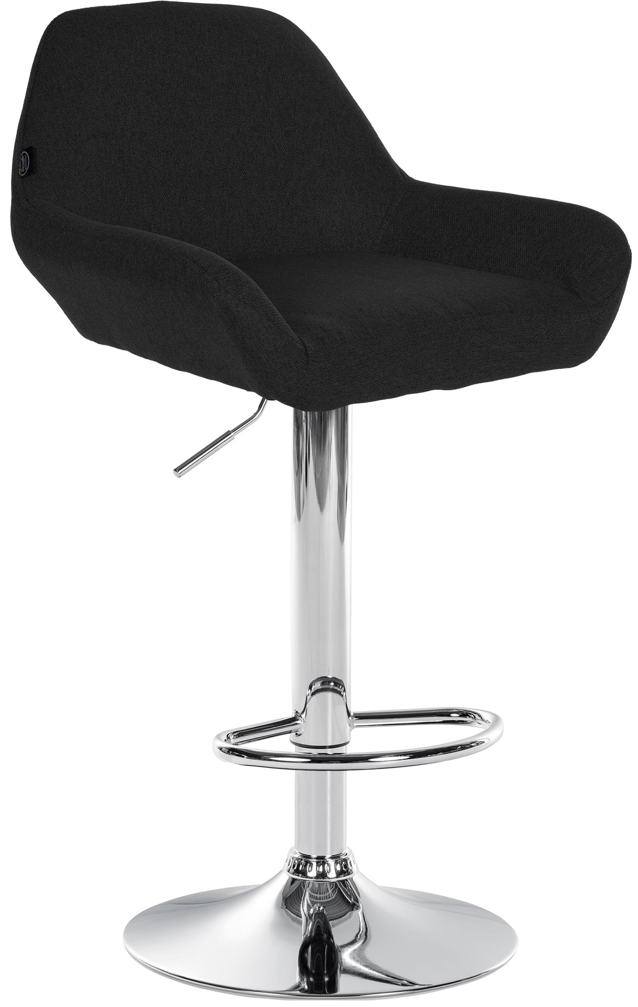 Barhocker Braga Stoff chrom, schwarz