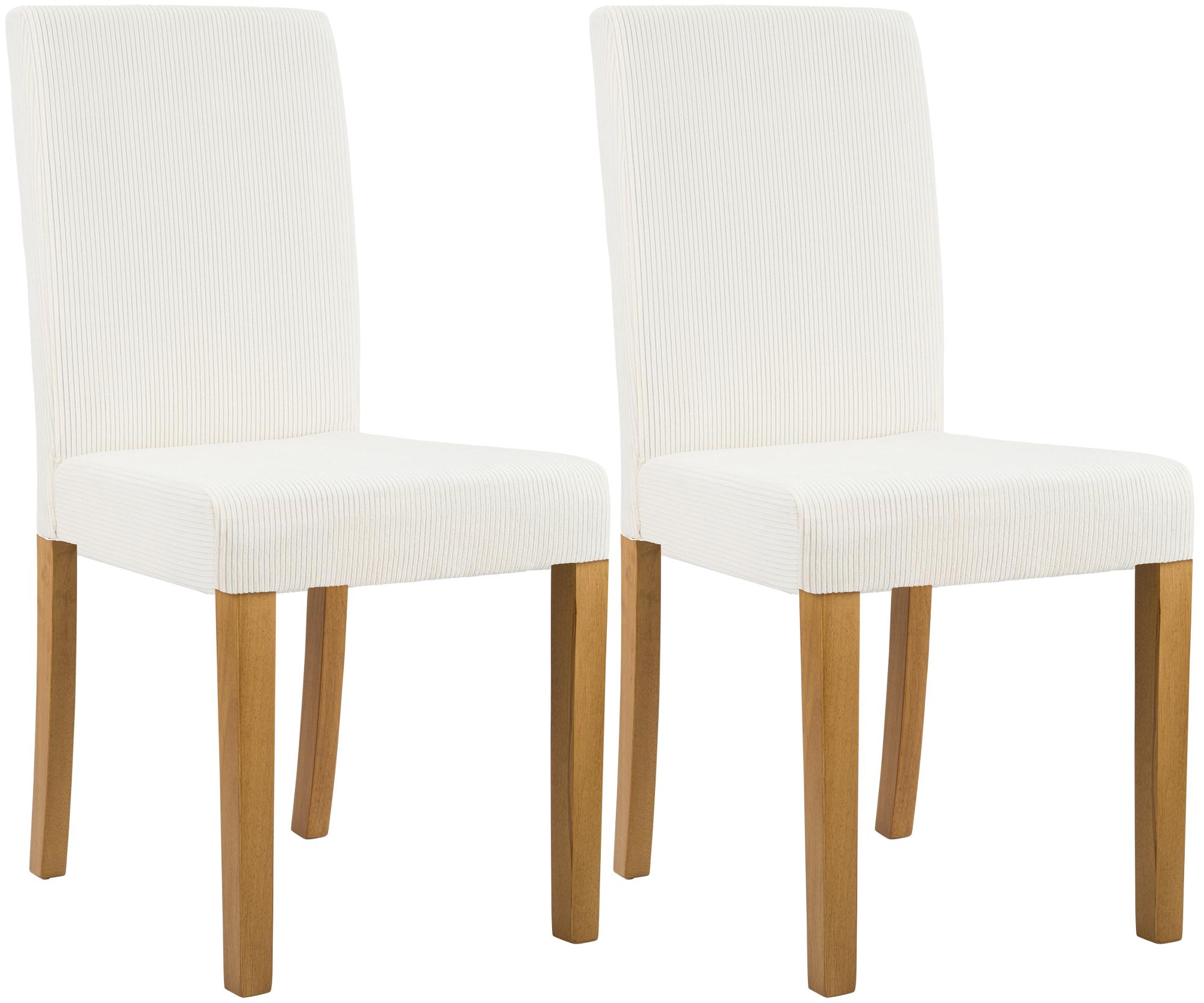 2er Set Esszimmerstuhl Ina Cord antik hell, creme