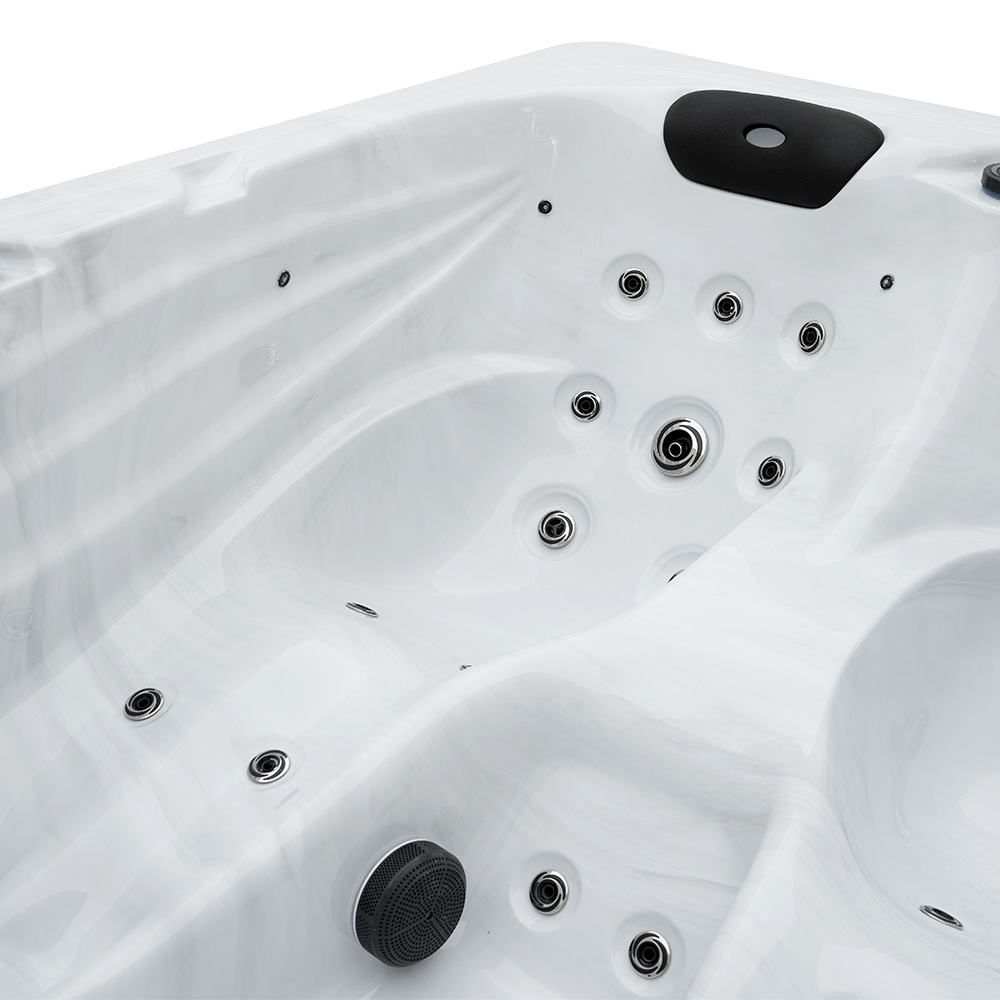 Outdoor Whirlpool mit Treppe und Thermoabdeckung SUNSET - 220 x 156 cm für 3 Personen