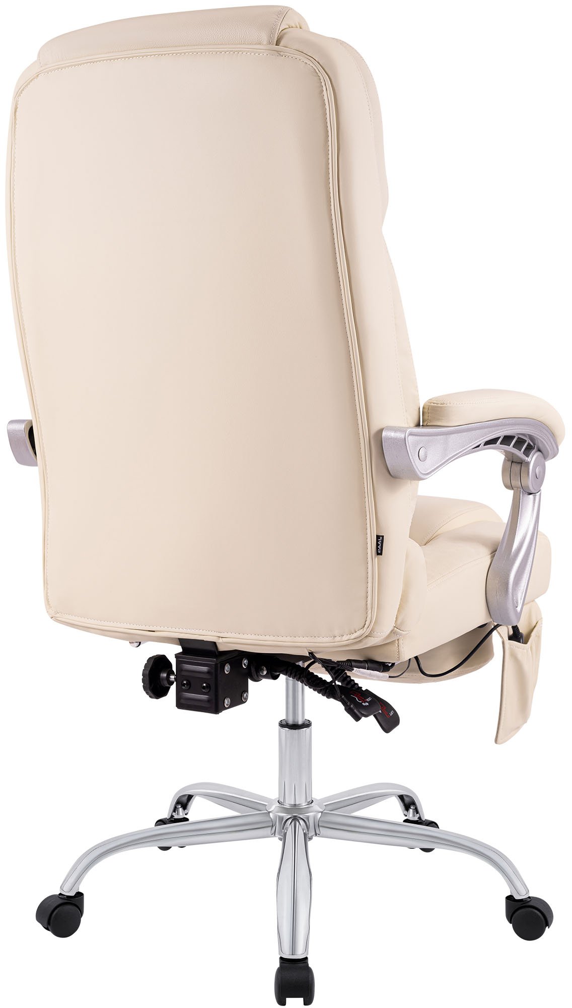 Bürostuhl Pacific Echtleder mit Massagefunktion, creme