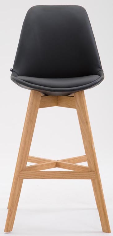 2er Set Barhocker Cannes Kunstleder Natura, schwarz