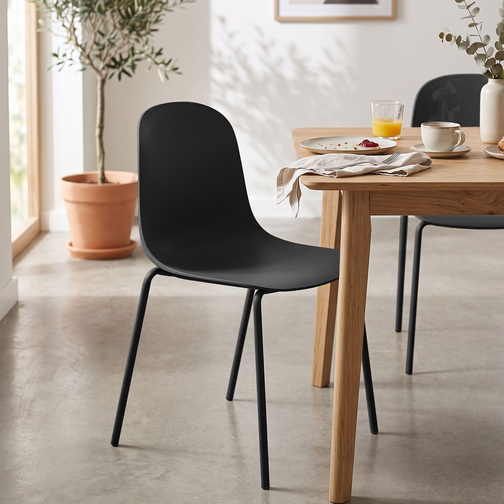2er Set Stuhl Hardin, schwarz