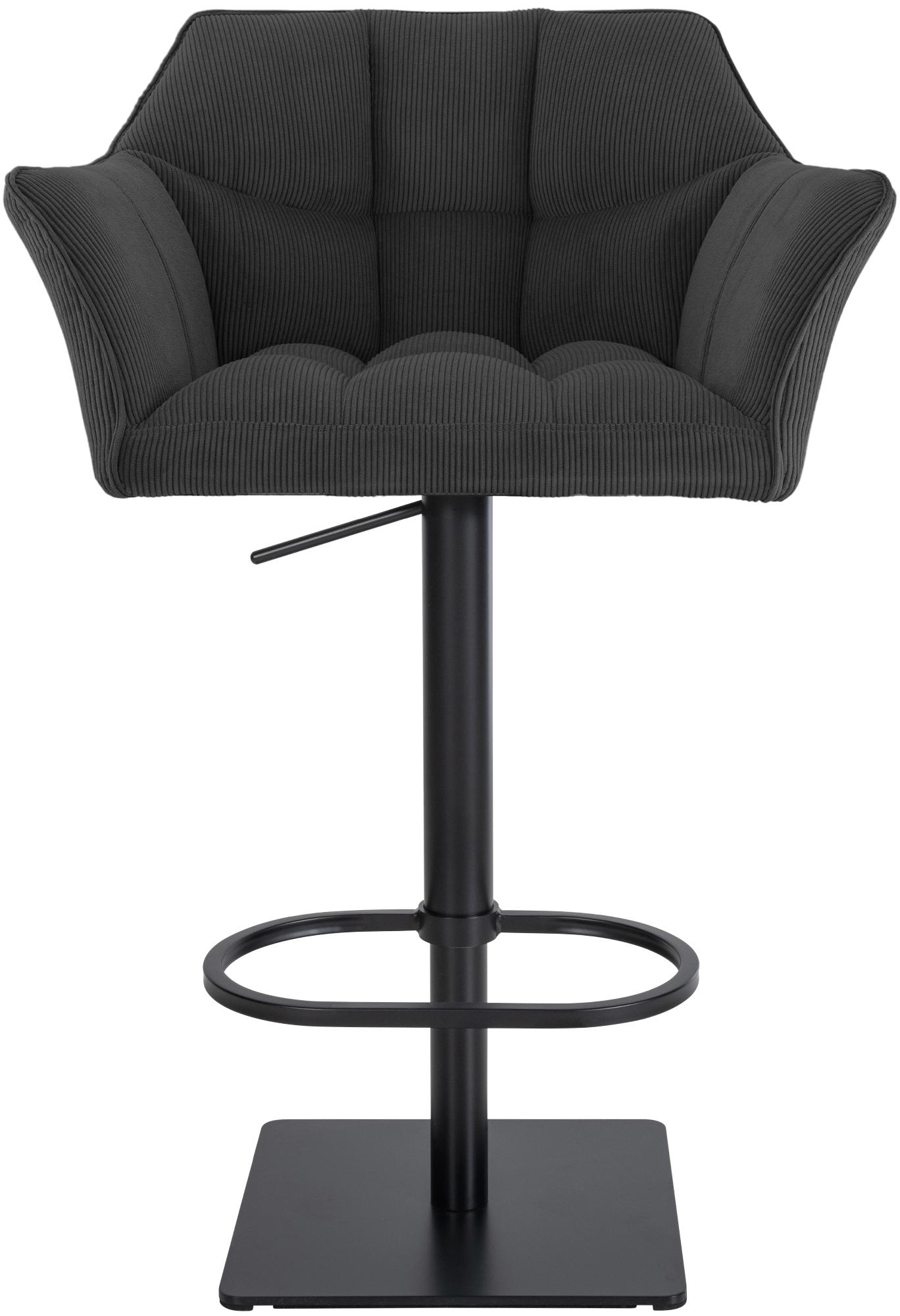 Barhocker Damaso B Cord, dunkelgrau