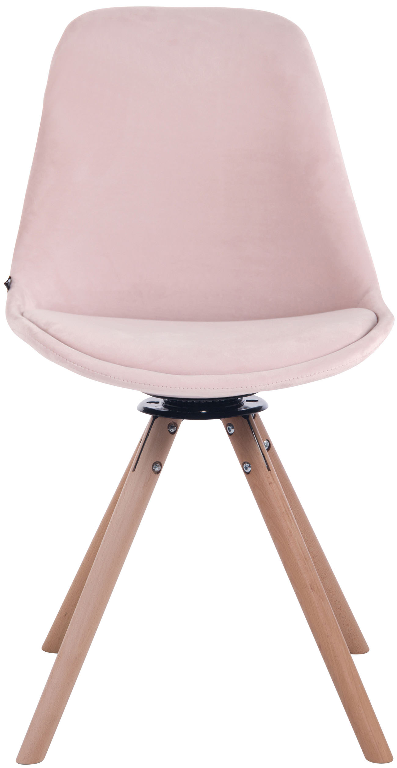 Esszimmerstuhl Troyes Samt Rund natura, pink