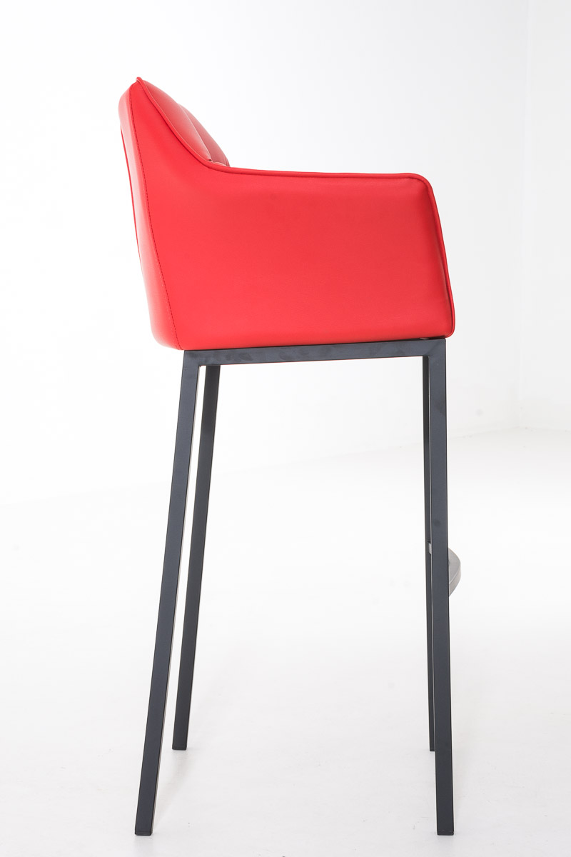 Barhocker Damaso B mit 4-Fuß Gestell, rot
