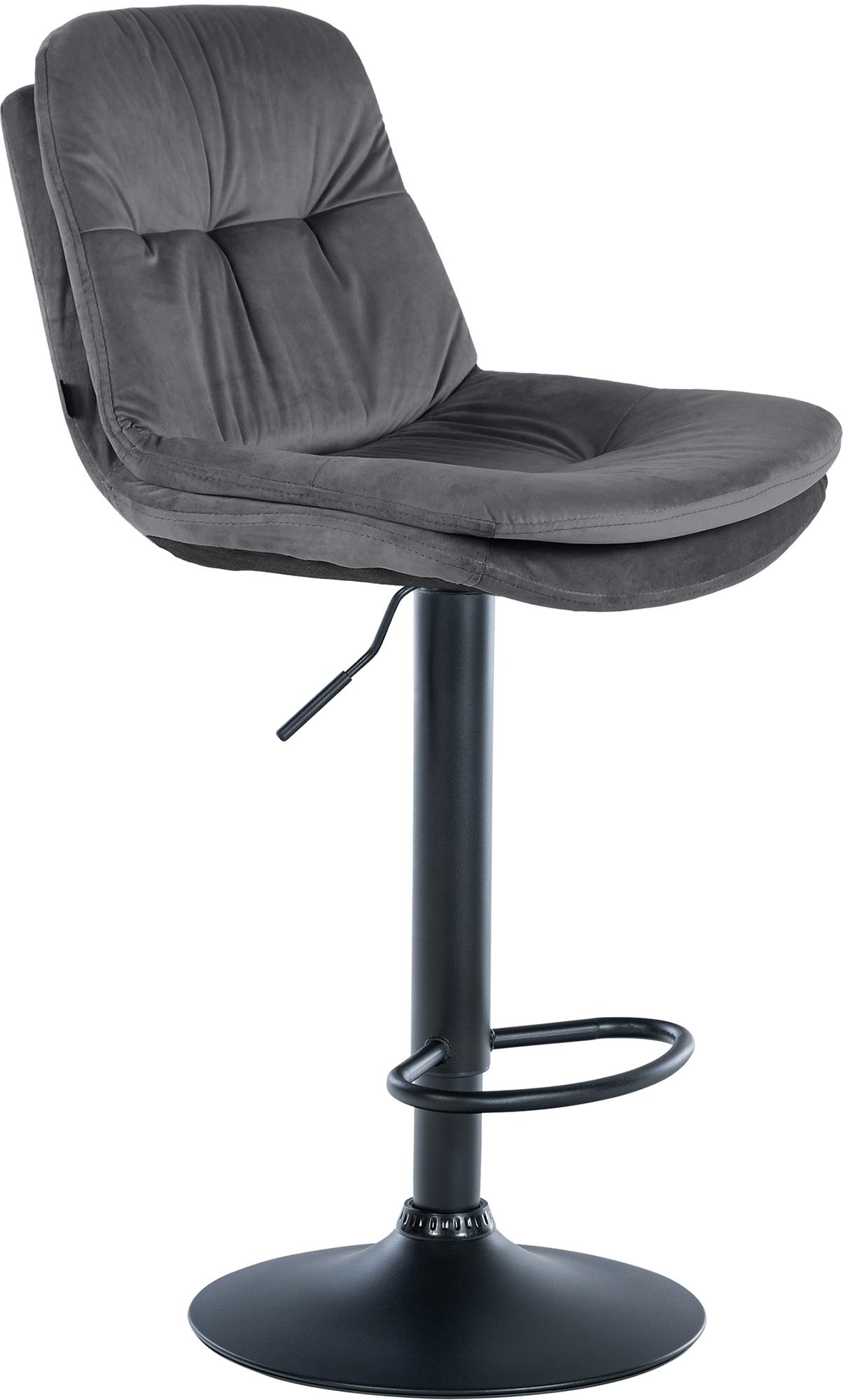 Barhocker Laurel Samt schwarz, dunkelgrau