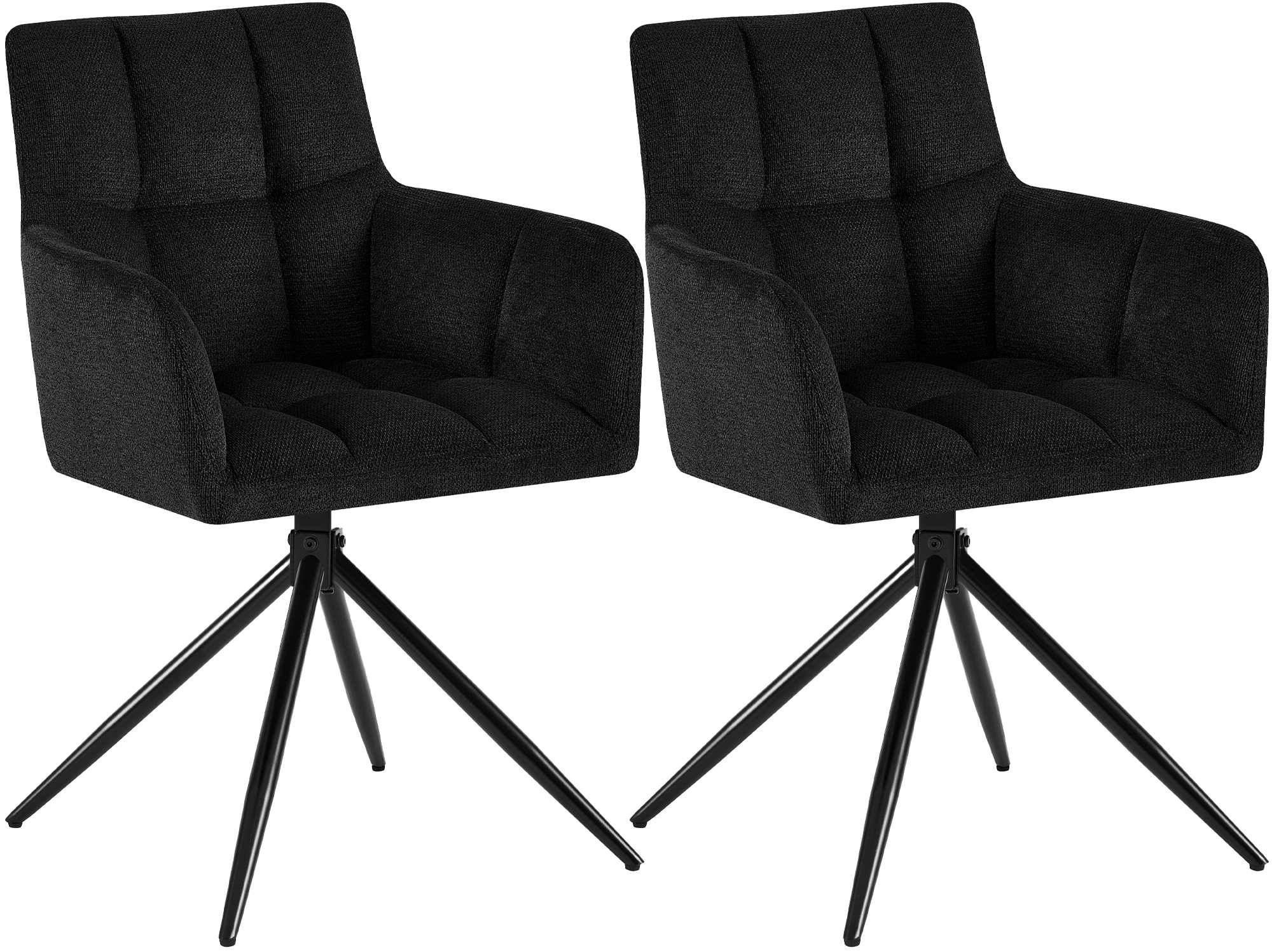 2er Set Esszimmerstuhl Jonah Stoff, schwarz