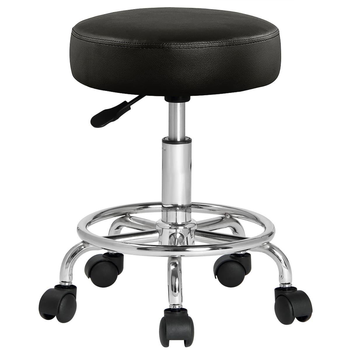 Rollhocker Kunstleder Schwarz 360° drehbar