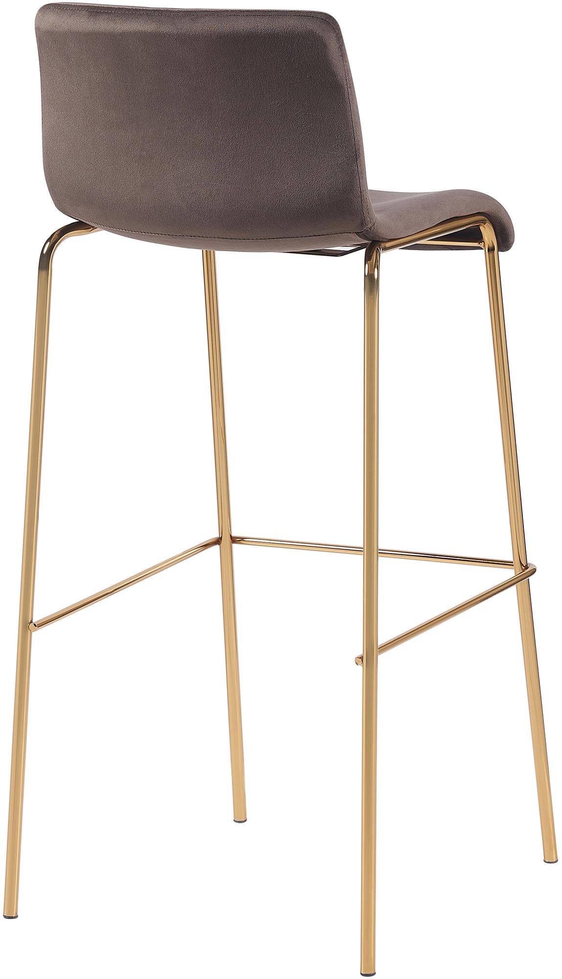 Barhocker Hoover Samt 4-Fuß Gold, braun