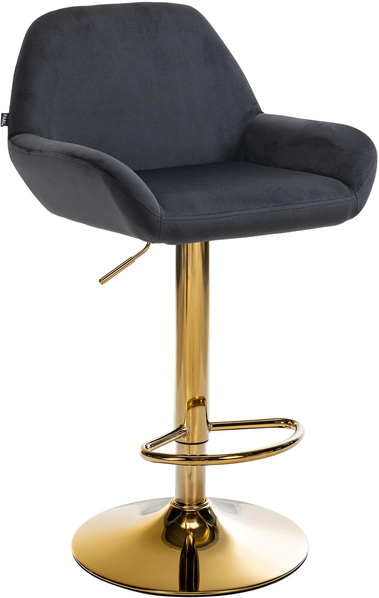 Barhocker Braga Gold Samt, schwarz