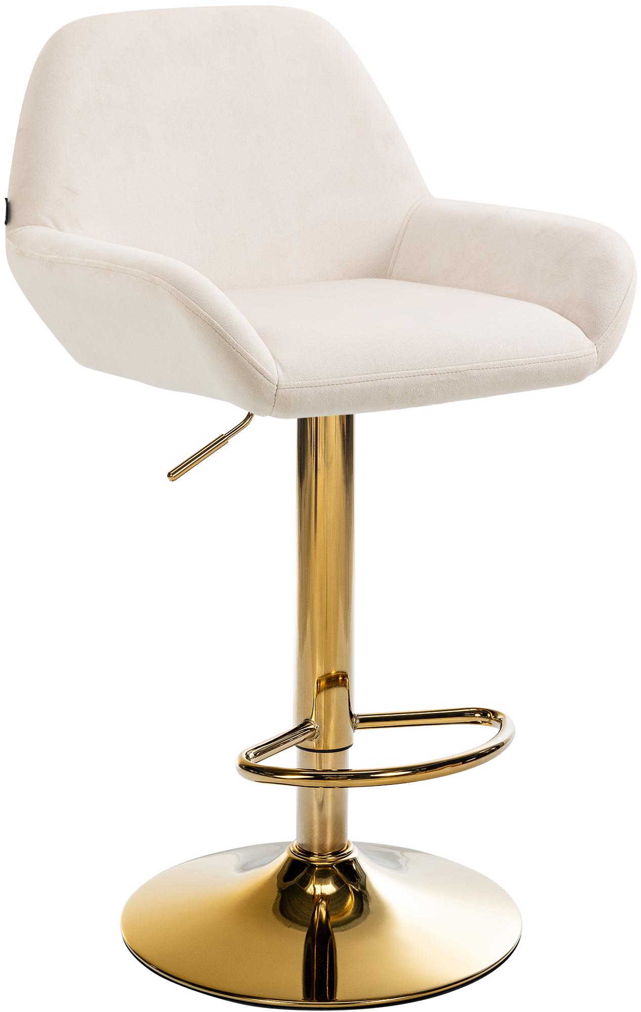 Barhocker Braga Gold Samt, creme