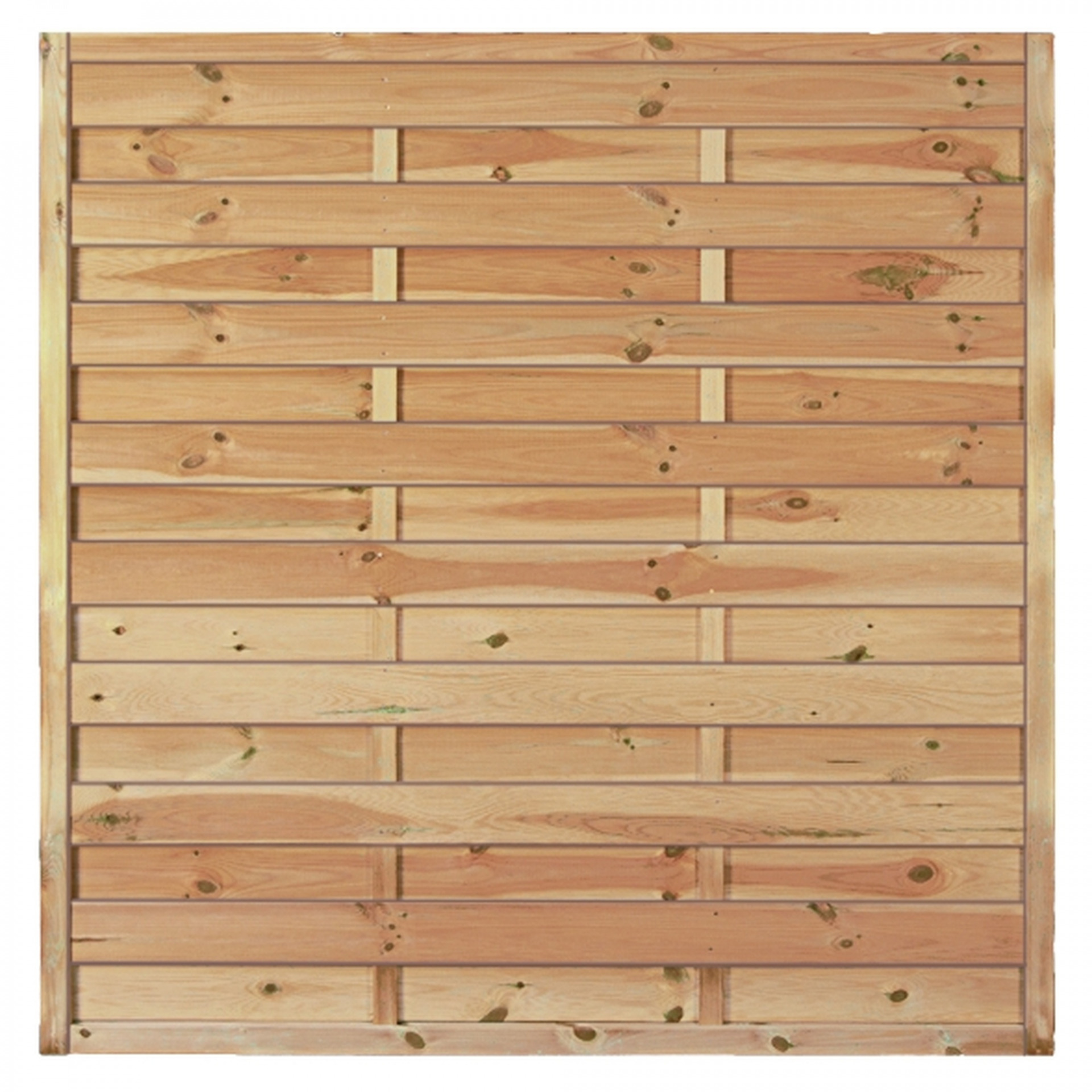 Maxi-Massiv-Zaun 150 x 150 cm, Rahmen 45/45 mm, kdi grün, Lamellen geriffelt & geschraubt