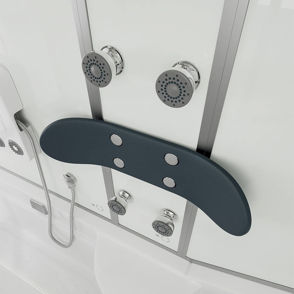 Duschkabine mit Badewanne ALLIN 2IN1 - 170 x 90 Weiß Links