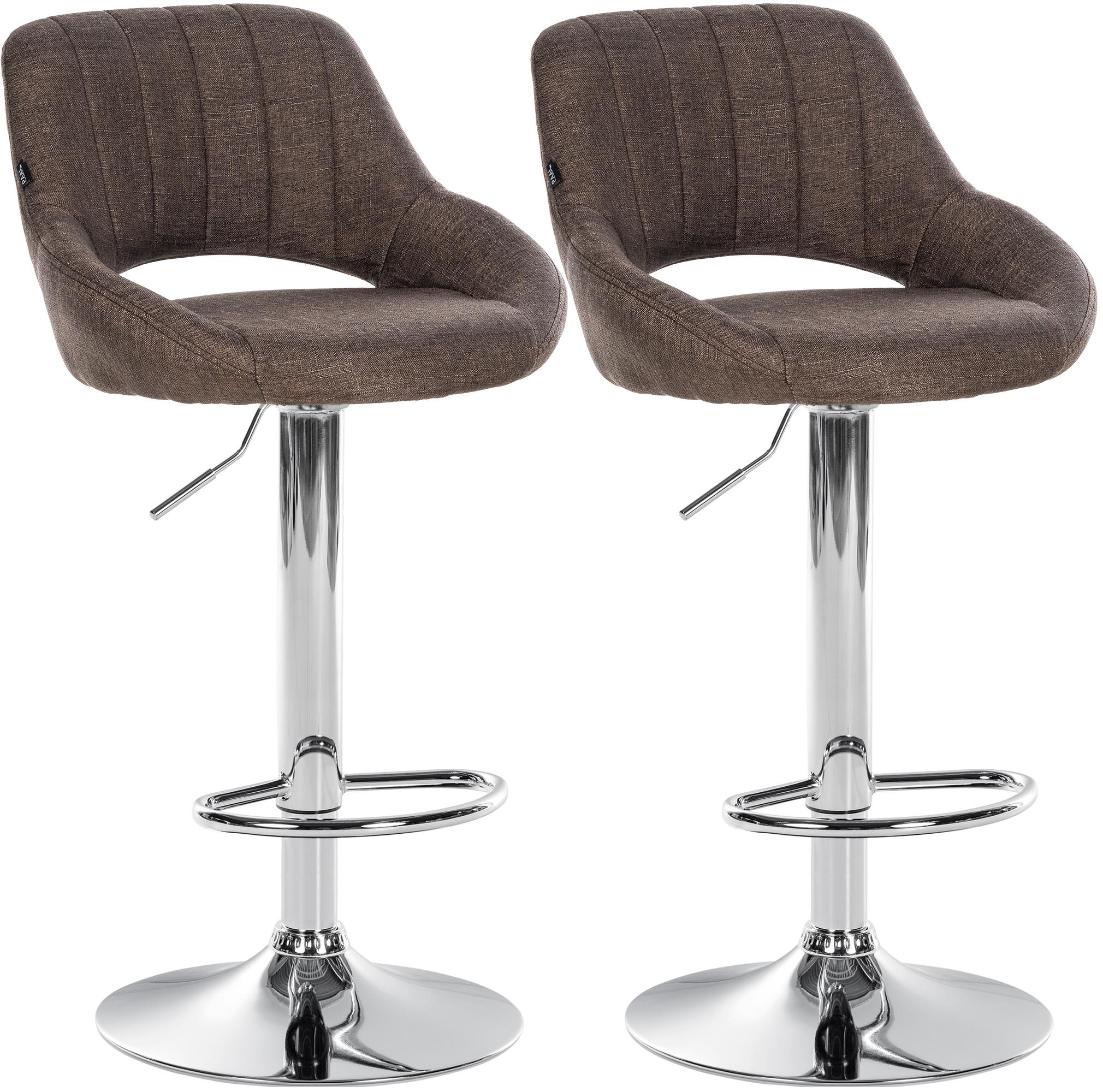 2er Set Barhocker Milet Stoff C, braun