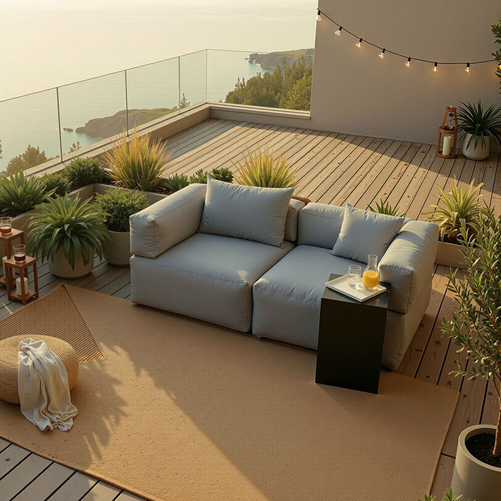 Modulares Outdoor Sofa ALAZIA Hellgrau - M