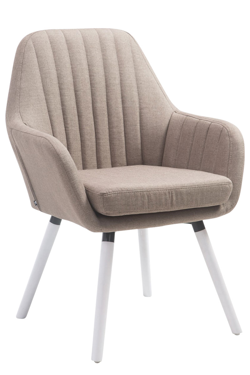Stuhl Florian Stoff Weiß, taupe