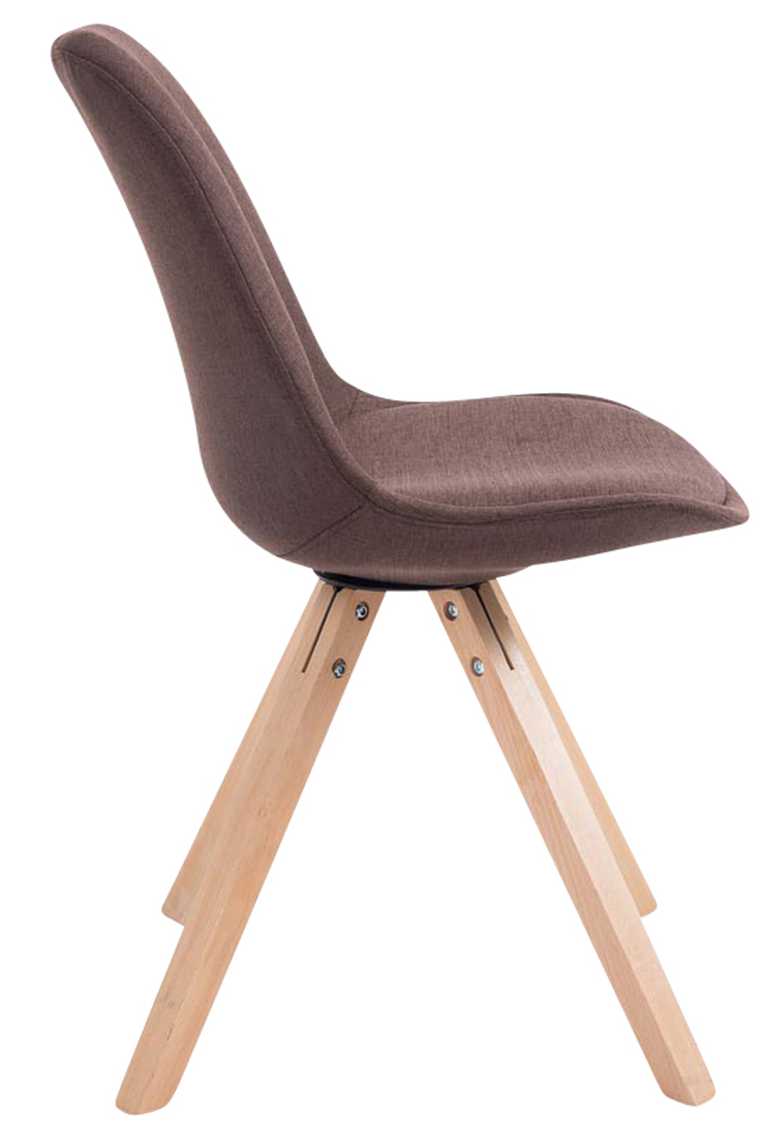 4er Set Besucherstuhl Toulouse Stoff Square Natura, braun