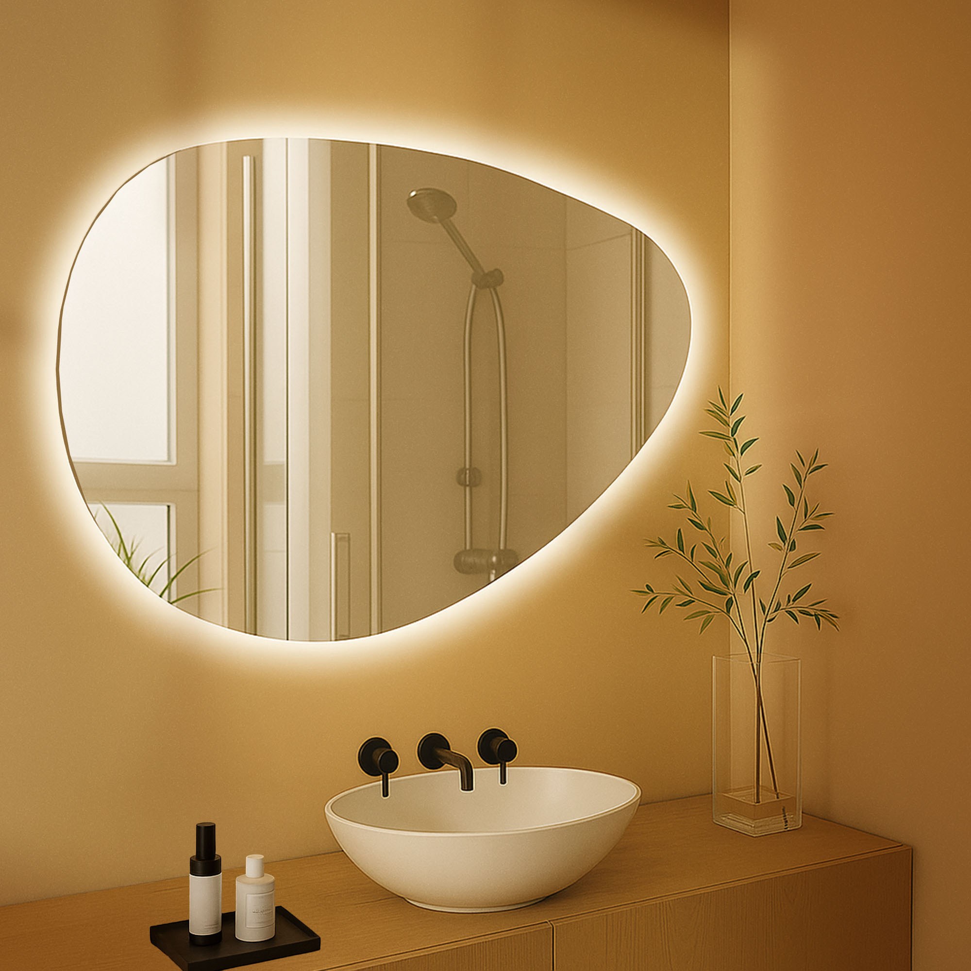 Badspiegel Almafie 65x75 mit Bluetooth, klarglas