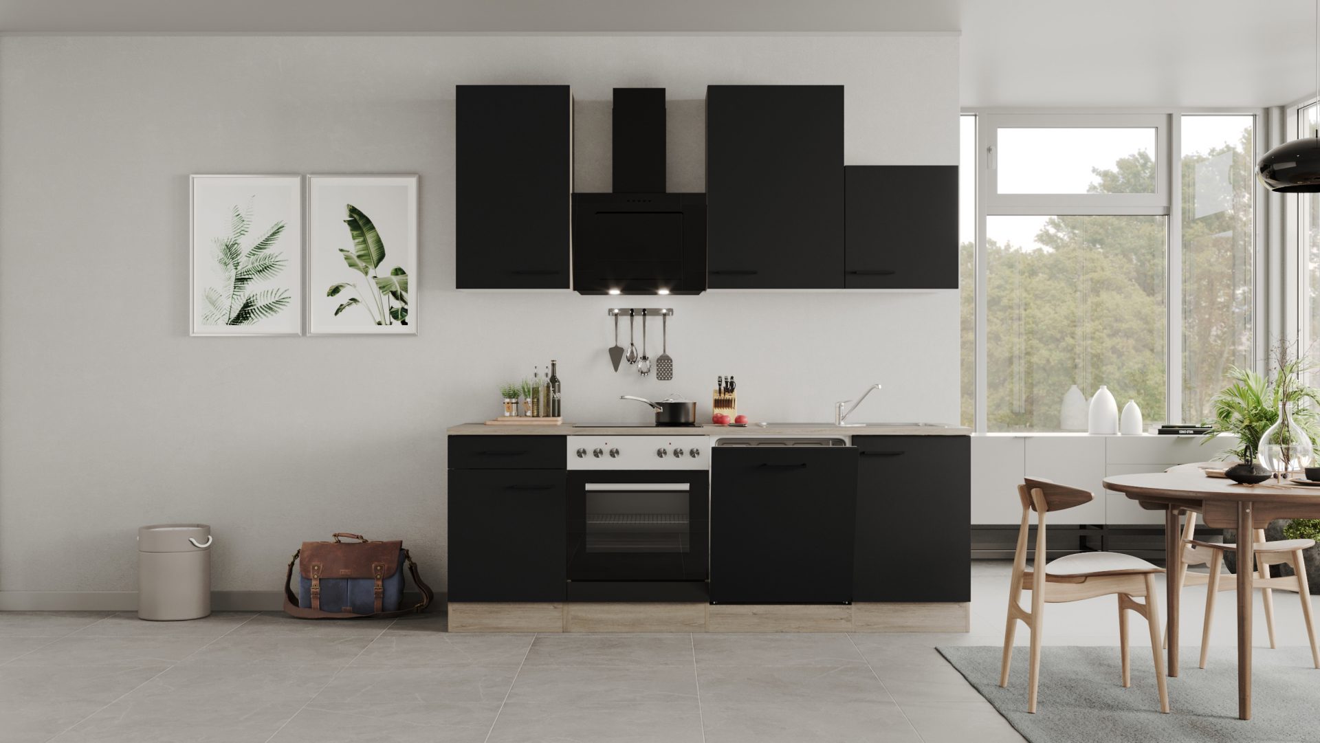 Küchenzeile Capri 220 cm mit E-Geräten