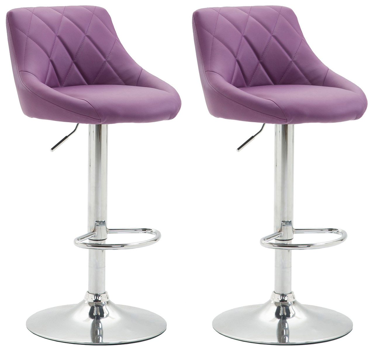 2er Set Barhocker Lazio Kunstleder C, lila