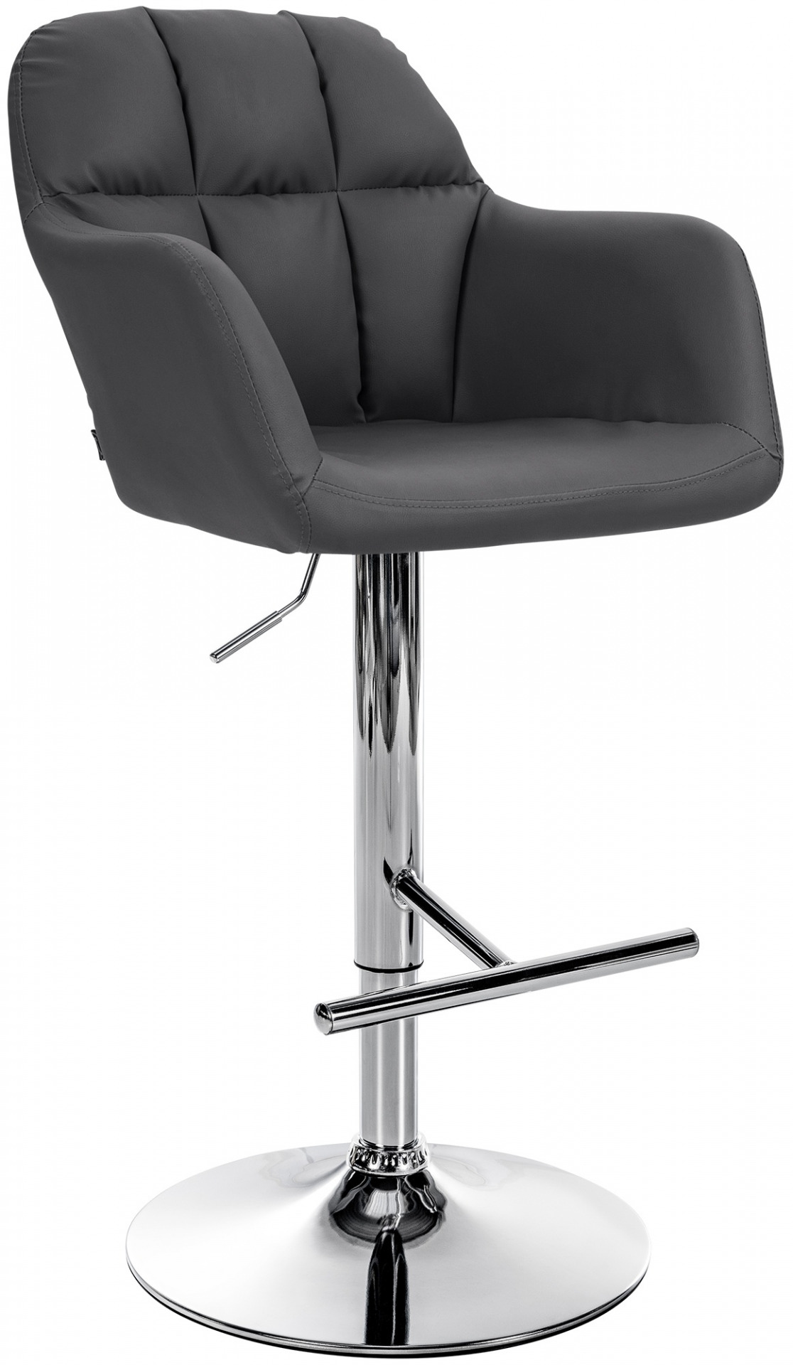 Barhocker Natoma Kunstleder chrom, schwarz