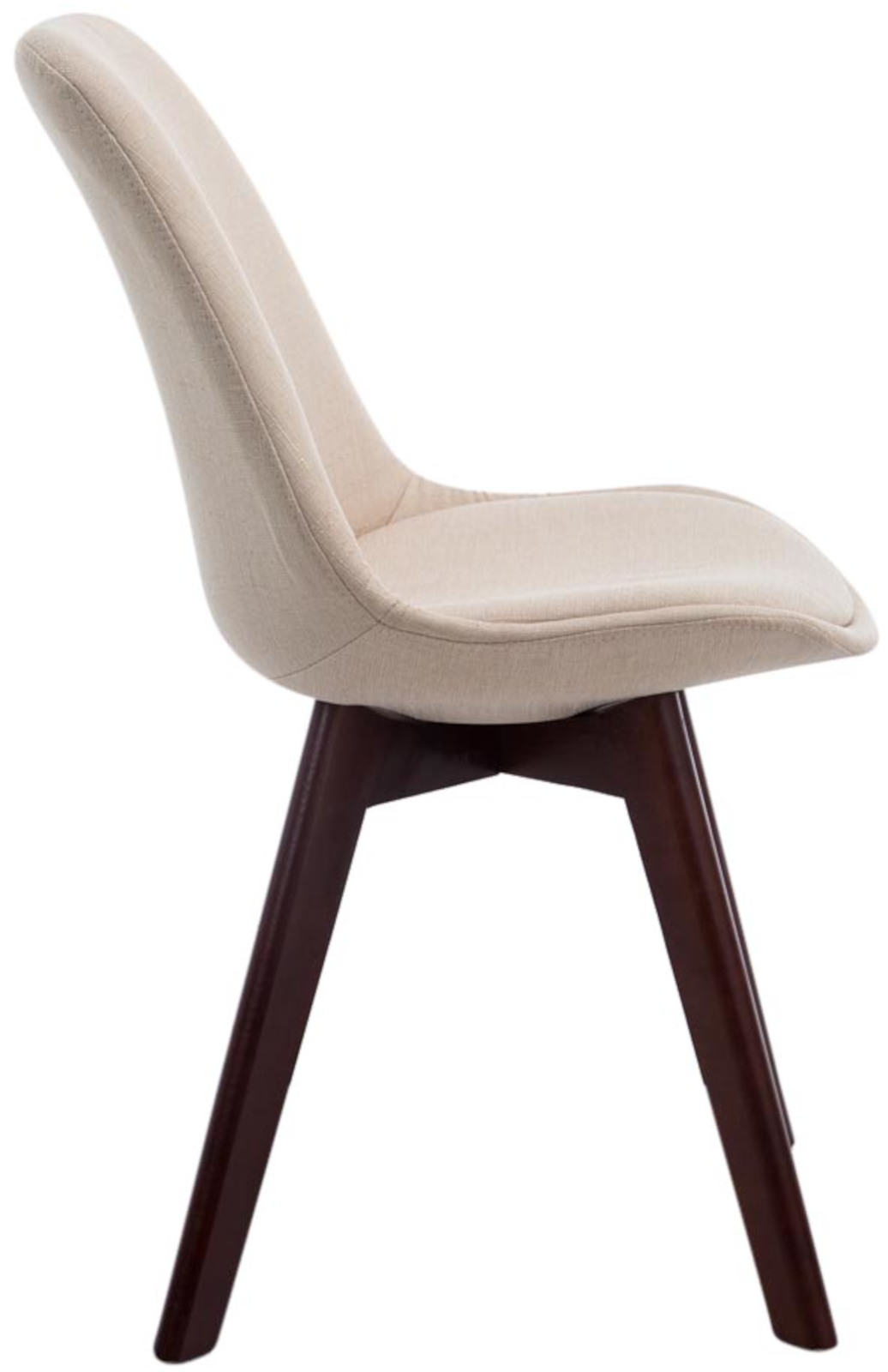 4er Set Besucherstühle Borneo V2 Walnuss Stoff, creme