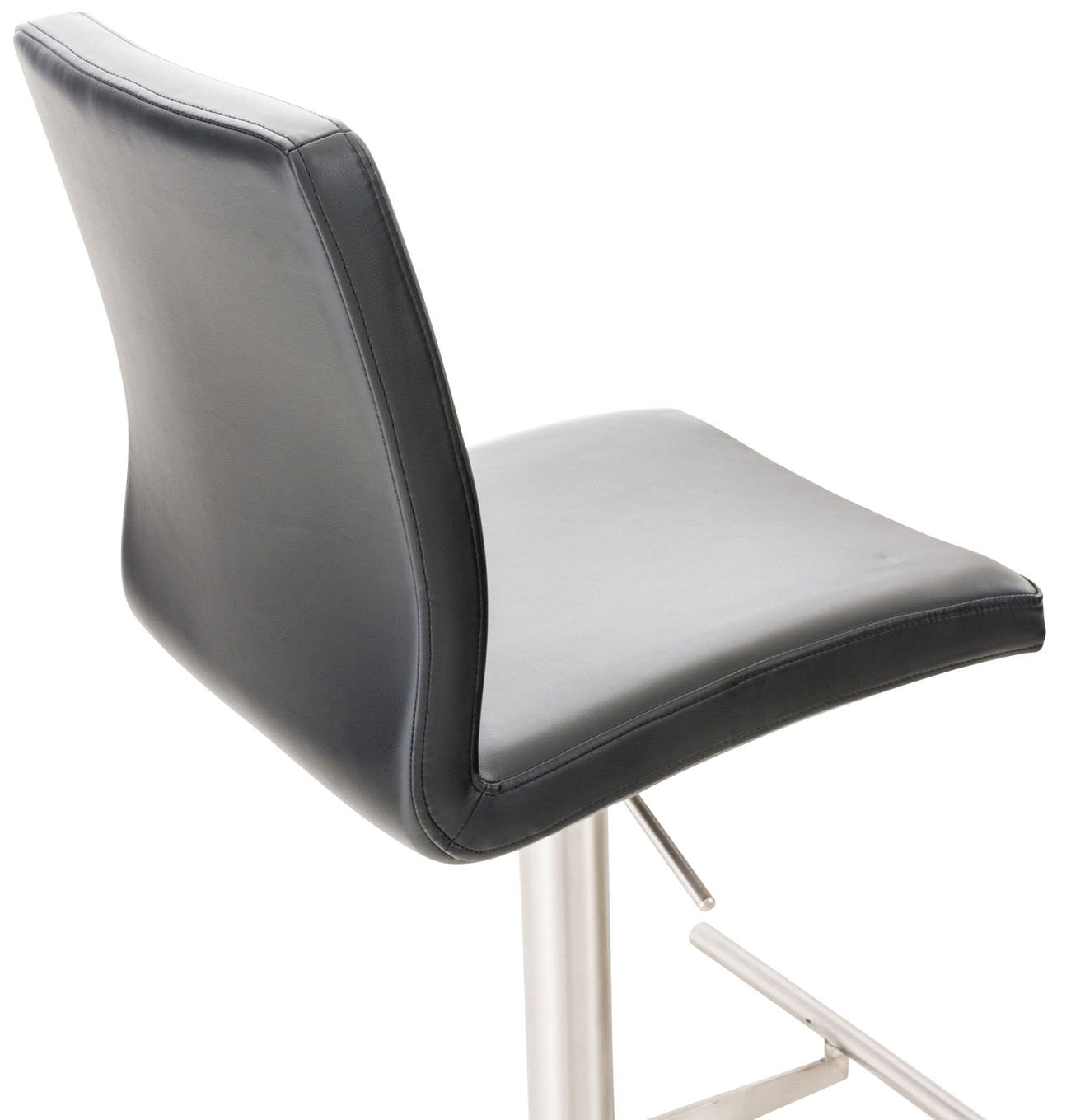 2er Set Barhocker Cadiz Kunstleder edelstahl, schwarz