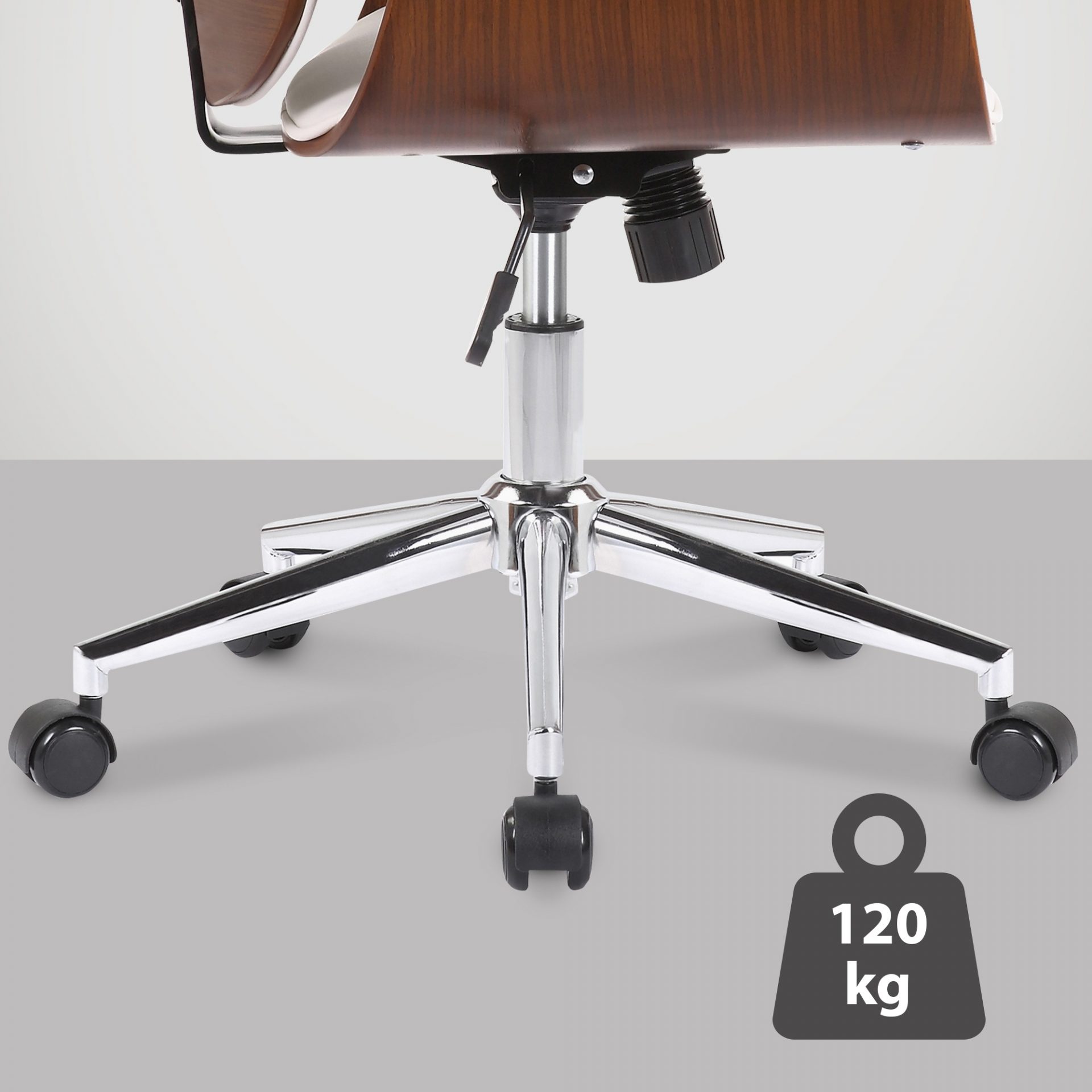 Bürostuhl Kemberg Kunstleder, walnuss/weiß