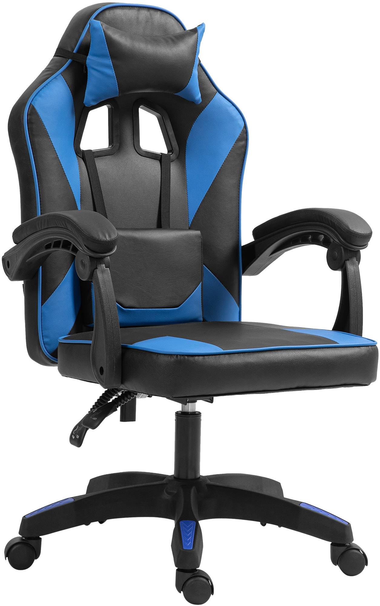 Bürostuhl Orkney Kunstleder, schwarz/blau