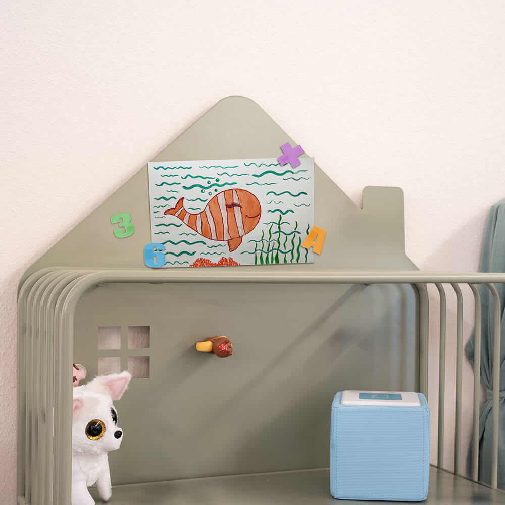 Kinderregal aus Metall magnetisch TODO M – Salbei-Grün