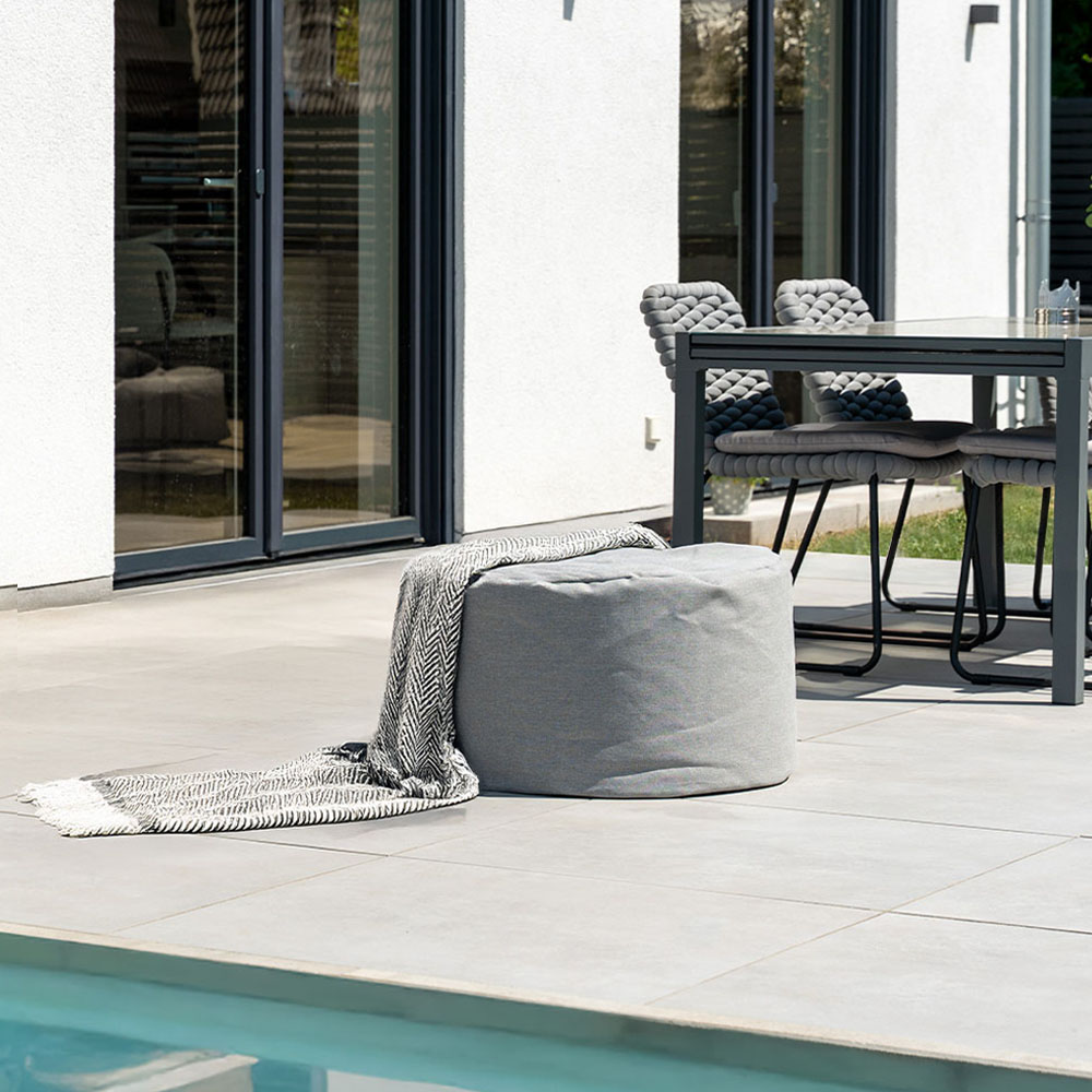 XXL Outdoor Sitzsack CLOUD Hocker - Hellgrau
