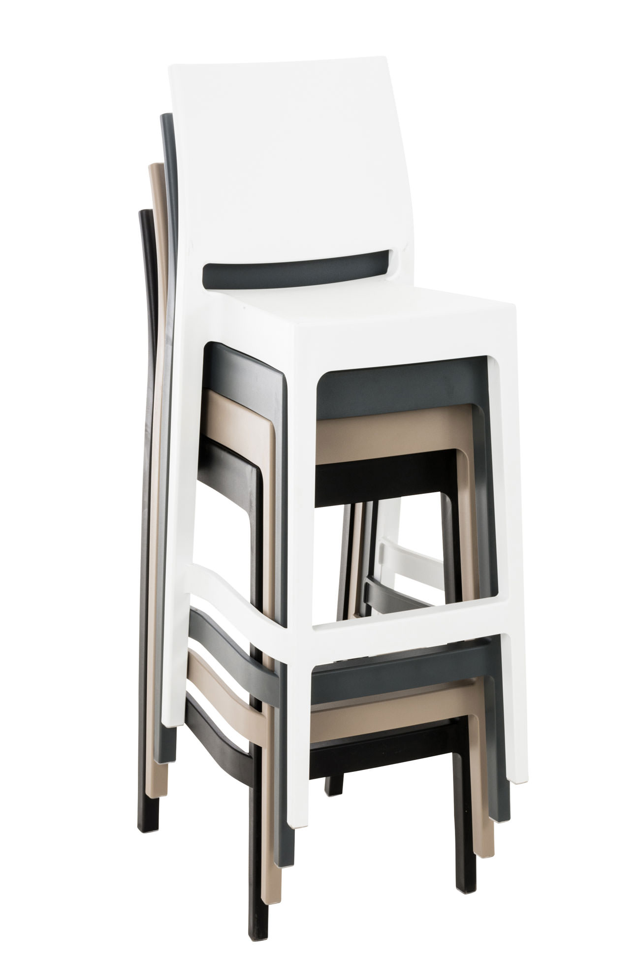 4er Set Barhocker Maya, schwarz