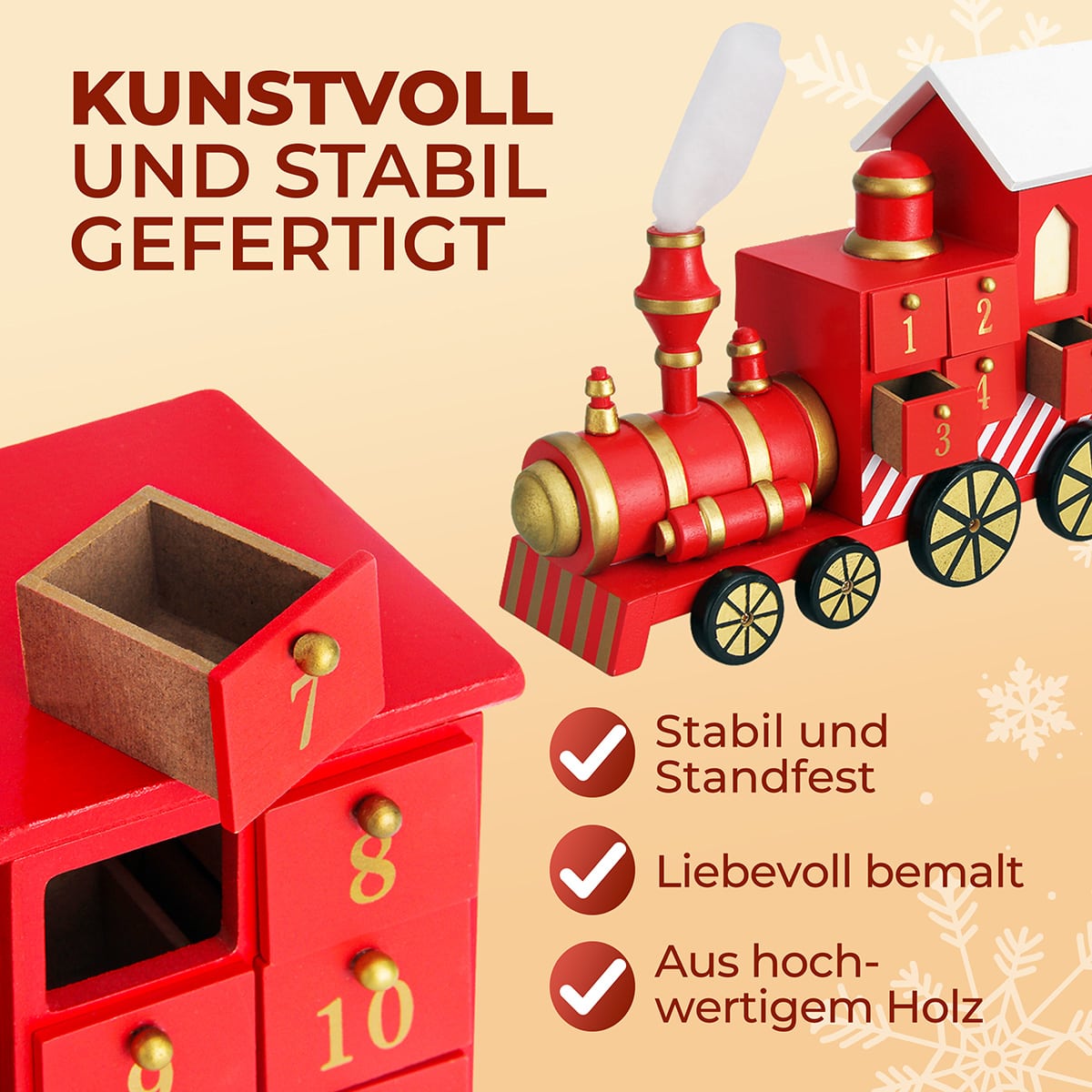 Adventskalender Lokomotive Rot